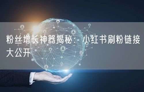 粉丝增长神器揭秘：小红书刷粉链接大公开