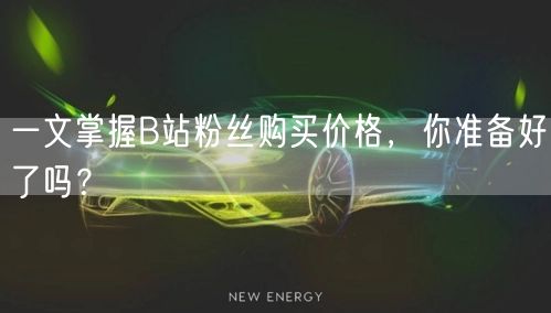 一文掌握B站粉丝购买价格，你准备好了吗？