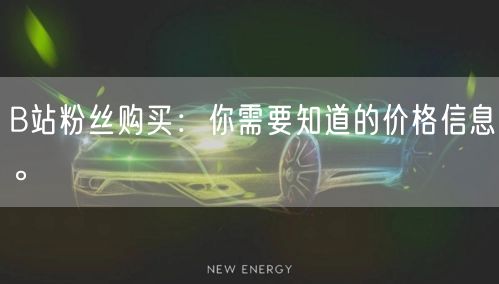 B站粉丝购买:你需要知道的价格信息。