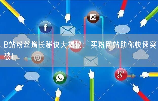 B站粉丝增长秘诀大揭秘：买粉网站助你快速突破！