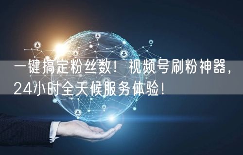 一键搞定粉丝数！视频号刷粉神器，24小时全天候服务体验！