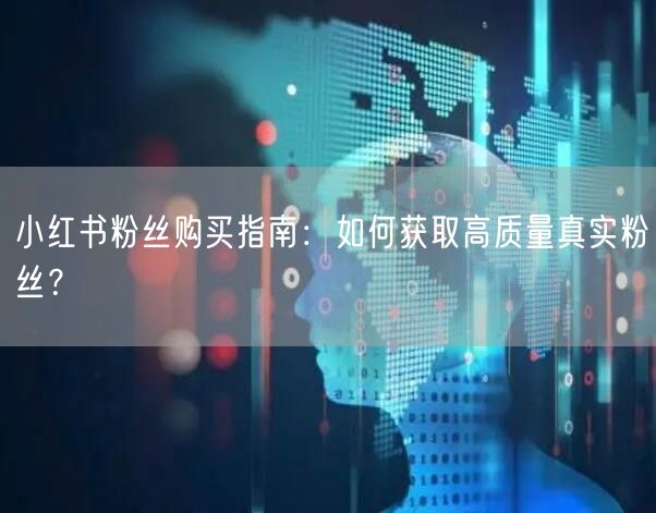 小红书粉丝购买指南：如何获取高质量真实粉丝？
