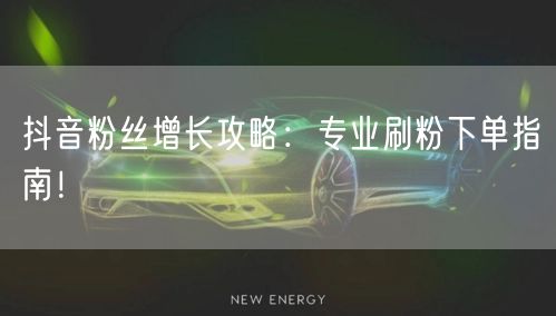 抖音粉丝增长攻略：专业刷粉下单指南！