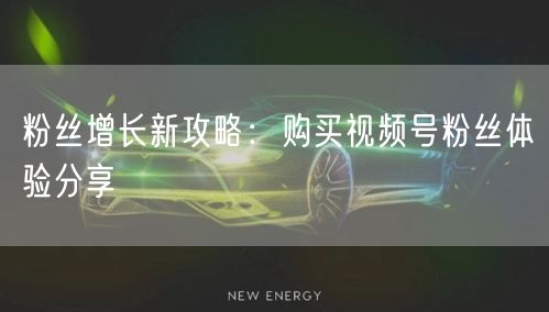 粉丝增长新攻略：购买视频号粉丝体验分享