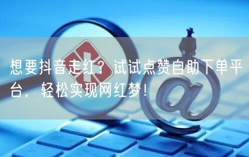 想要抖音走红？试试点赞自助下单平台，轻松实现网红梦！