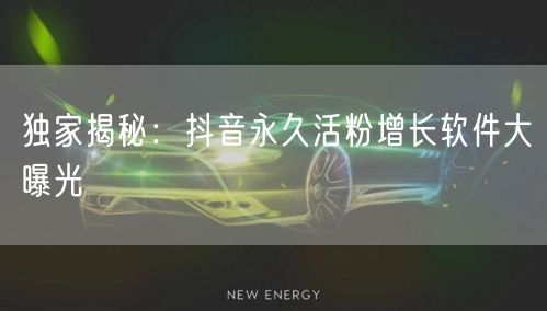 独家揭秘：抖音永久活粉增长软件大曝光