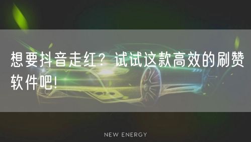 想要抖音走红？试试这款高效的刷赞软件吧!