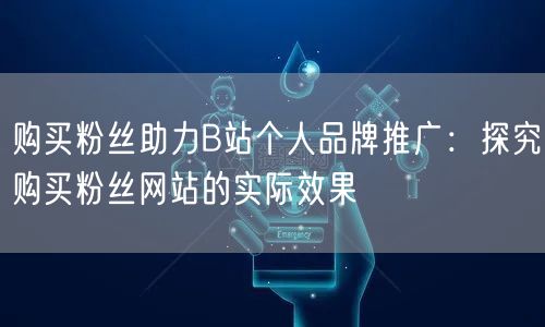 购买粉丝助力B站个人品牌推广：探究购买粉丝网站的实际效果