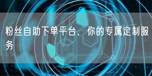 粉丝自助下单平台，你的专属定制服务