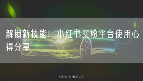 解锁新技能！小红书买粉平台使用心得分享