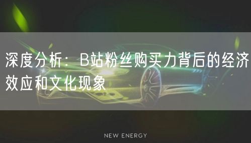 深度分析:B站粉丝购买力背后的经济效应和