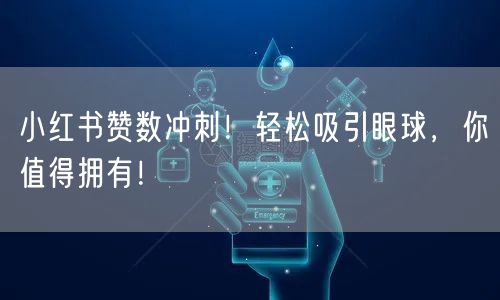 小红书赞数冲刺！轻松吸引眼球，你值得拥有！