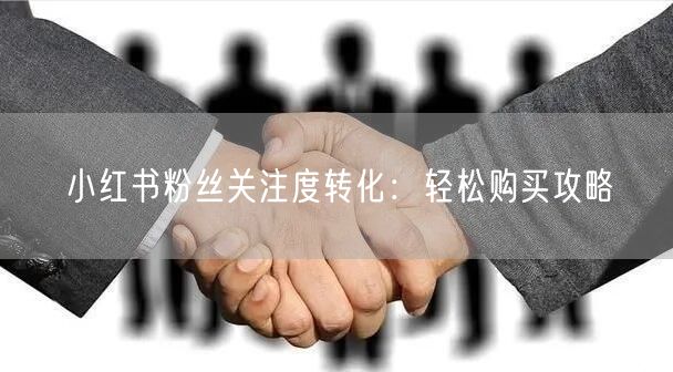 小红书粉丝关注度转化：轻松购买攻略