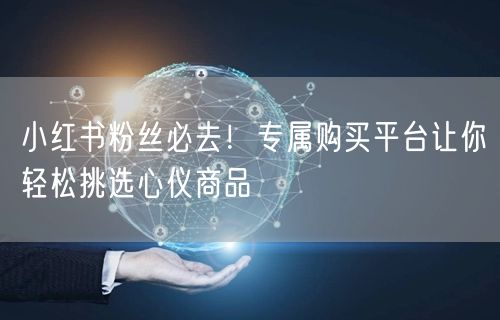 小红书粉丝必去！专属购买平台让你轻松挑选