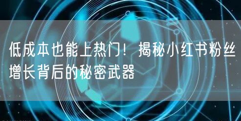 低成本也能上热门！揭秘小红书粉丝增长背后