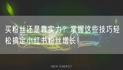 买粉丝还是靠实力？掌握这些技巧轻松搞定小红书粉丝增长！