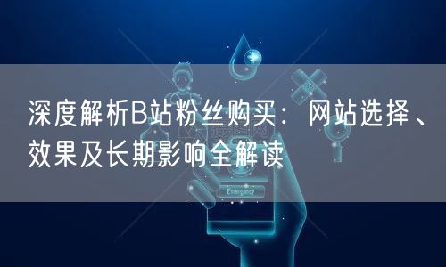 深度解析B站粉丝购买：网站选择、效果及长