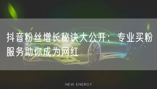 抖音粉丝增长秘诀大公开：专业买粉服务助你成为网红