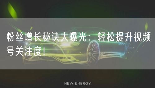 粉丝增长秘诀大曝光：轻松提升视频号关注度！