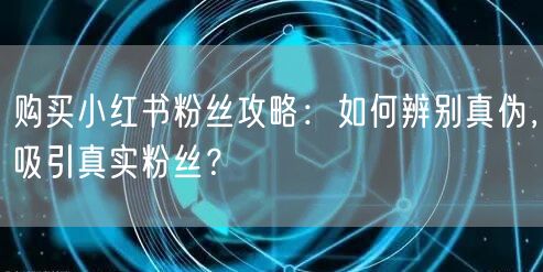 购买小红书粉丝攻略：如何辨别真伪，吸引真实粉丝？