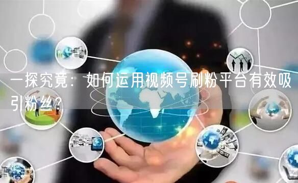 一探究竟:如何运用视频号刷粉平台有效吸引粉丝?
