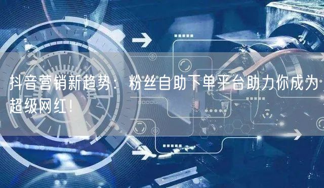 抖音营销新趋势：粉丝自助下单平台助力你成为超级网红！