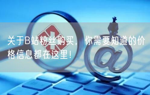 关于B站粉丝购买，你需要知道的价格信息都