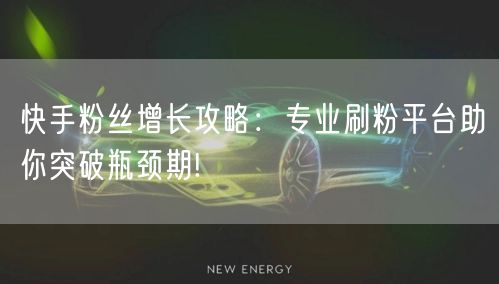 快手粉丝增长攻略：专业刷粉平台助你突破瓶