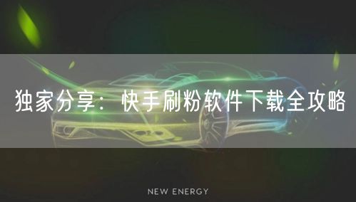 独家分享：快手刷粉软件下载全攻略