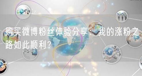 购买微博粉丝体验分享：我的涨粉之路如此顺利？