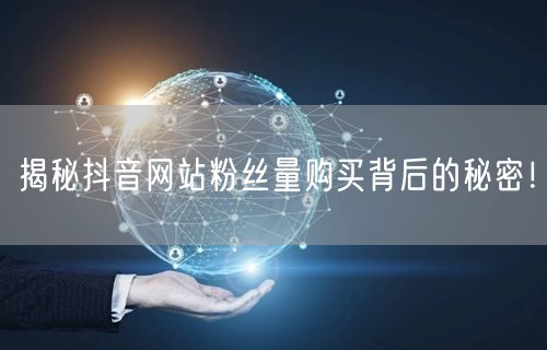 揭秘抖音网站粉丝量购买背后的秘密！