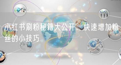 小红书刷粉秘籍大公开：快速增加粉丝的小技巧