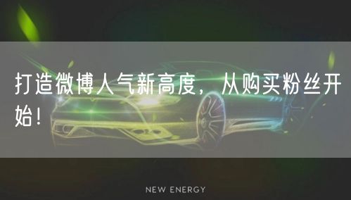 打造微博人气新高度,从购买粉丝开始!