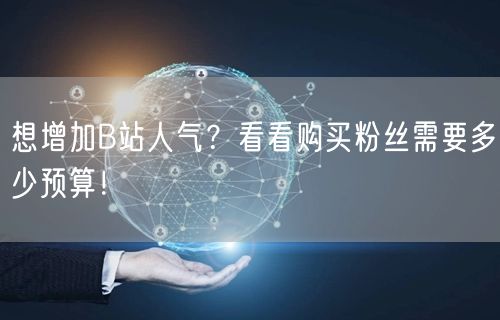 想增加B站人气？看看购买粉丝需要多少预算