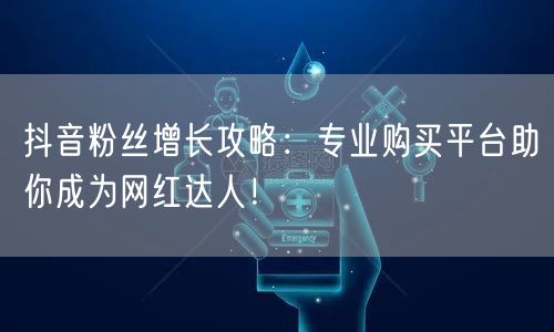 抖音粉丝增长攻略：专业购买平台助你成为网红达人！