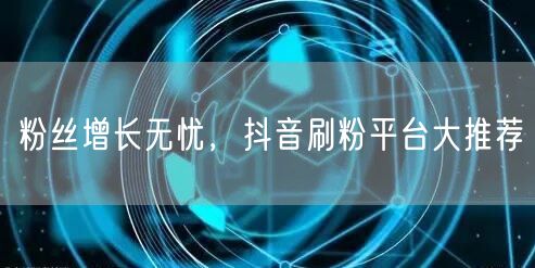 粉丝增长无忧，抖音刷粉平台大推荐