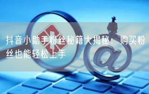 抖音小助手粉丝秘籍大揭秘：购买粉丝也能轻松上手