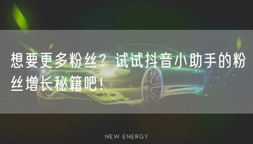 想要更多粉丝？试试抖音小助手的粉丝增长秘籍吧！