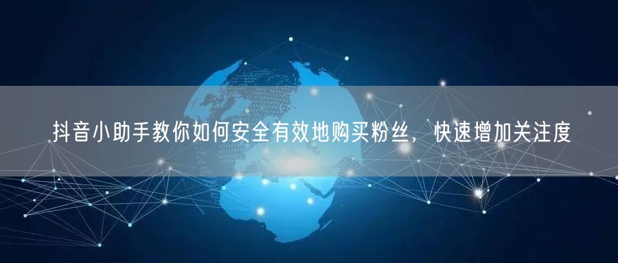 抖音小助手教你如何安全有效地购买粉丝，快速增加关注度