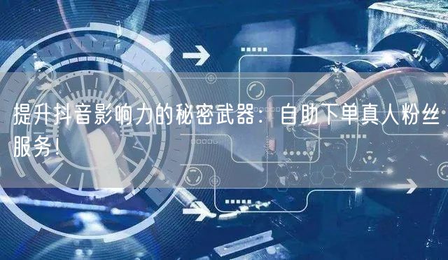 提升抖音影响力的秘密武器：自助下单真人粉丝服务！