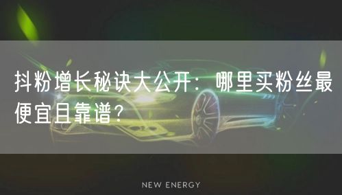 抖粉增长秘诀大公开：哪里买粉丝最便宜且靠谱？