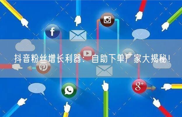 抖音粉丝增长利器：自助下单厂家大揭秘！