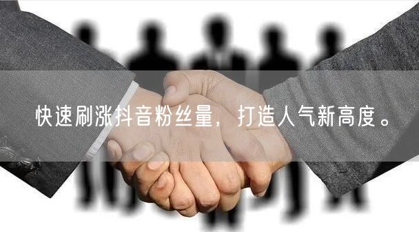快速刷涨抖音粉丝量，打造人气新高度。