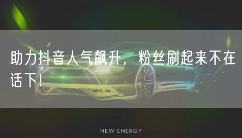 助力抖音人气飙升，粉丝刷起来不在话下！
