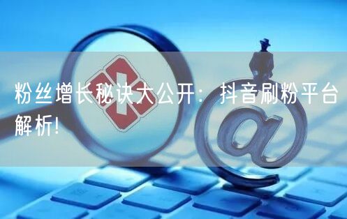 粉丝增长秘诀大公开：抖音刷粉平台解析!