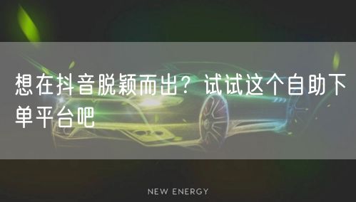 想在抖音脱颖而出？试试这个自助下单平台吧