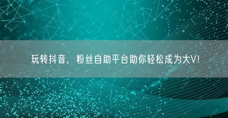 玩转抖音，粉丝自助平台助你轻松成为大V！