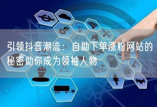 引领抖音潮流：自助下单涨粉网站的秘密助你