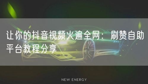 让你的抖音视频火遍全网：刷赞自助平台教程