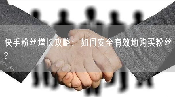 快手粉丝增长攻略：如何安全有效地购买粉丝?